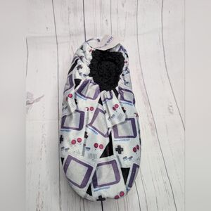 Size L-XL 10-12 | Men's Game Boy Print Cozy Slipper Sock | Fuzzy Babba